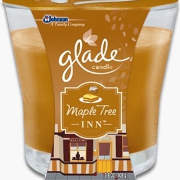 Glade Scented Candle Maple Tree Inn 3.8 Oz Glass Jar Autumn Decor Lot of 3 NEW - Picture 2 of 6